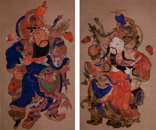 孔子博物館藏明代門神畫?？鬃硬┪镳^供圖